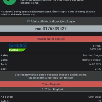 Obilet Parasını Verdiğim Otobüse Almadı