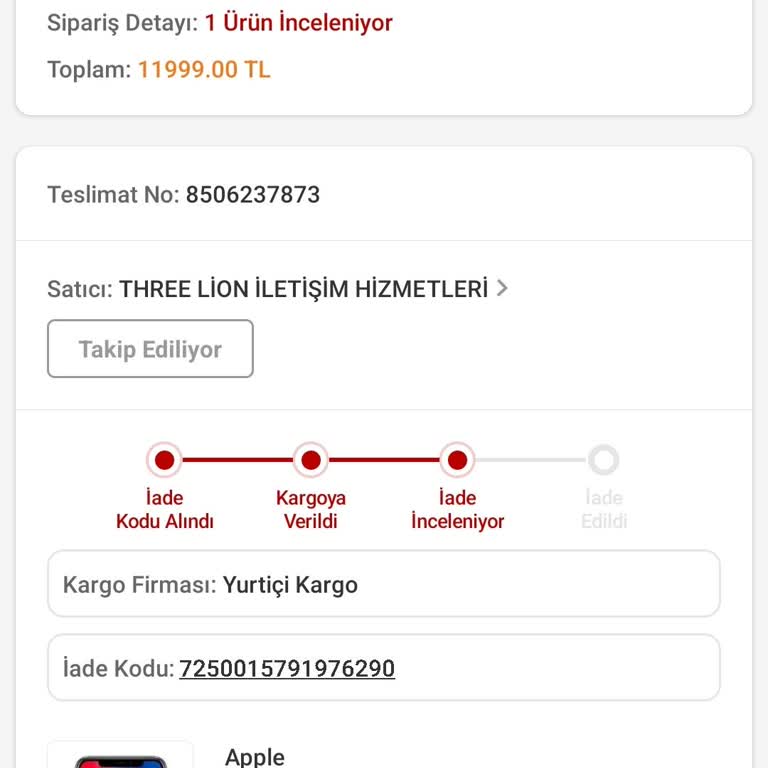 Trendyol İade İncelenme De Kaldı
