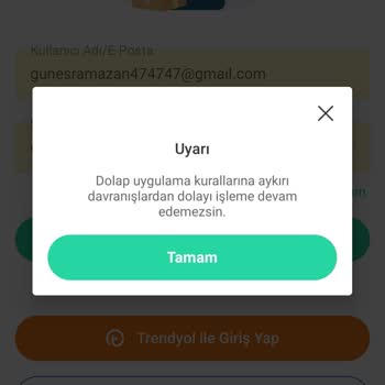 Dolap Hesaba Giriş Yapılmıyor