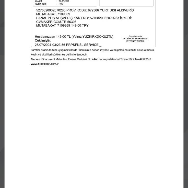 CV Maker Haberim Olmadan Ücret Çekilmesi