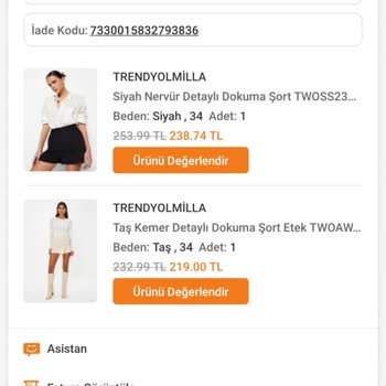 Trendyol Milla Ürünler Paketten Çıkmadı