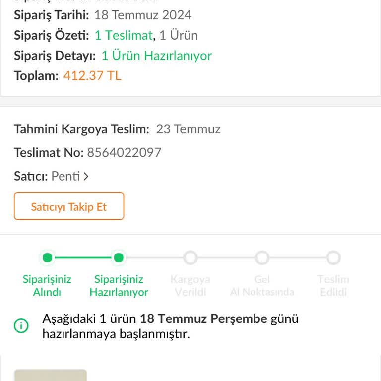 Penti Siparişimi Kargoya Vermeyeli 8 Gün Oldu