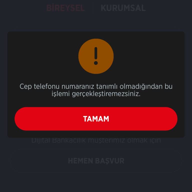 Ziraat Bankası Numara Tanımlı Değil