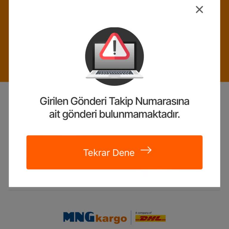 MNG Kargo Takip Sipariş Hatası