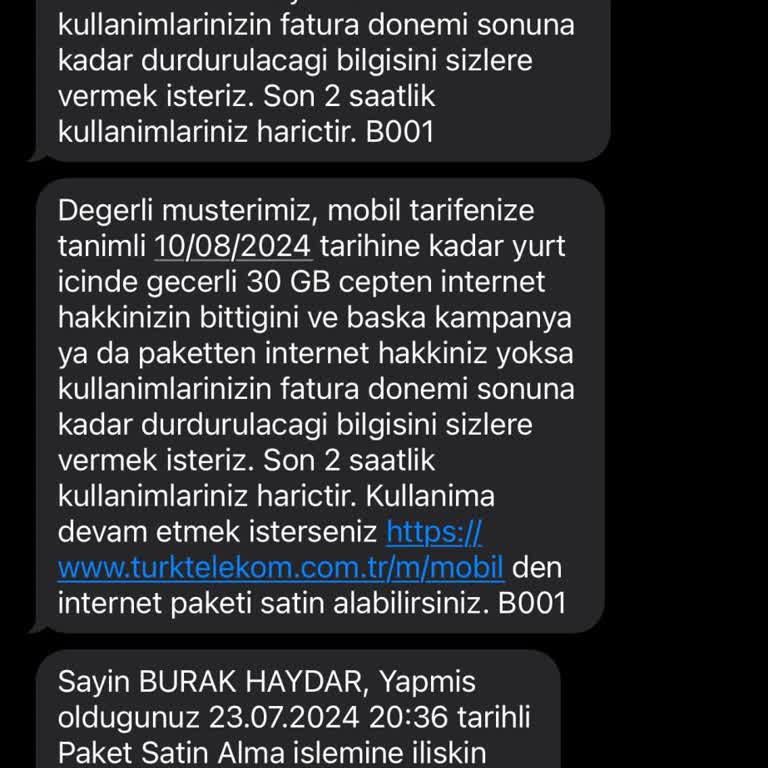 Türk Telekom İnternet Hakkı Bitti