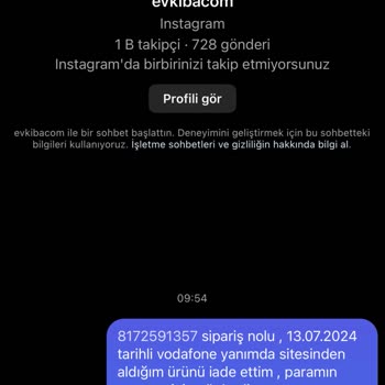 Vodafone Her Şey Yanımda Parayı İade Etmiyor