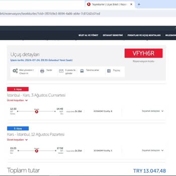 THY Uçak Bileti Değişikliği Sırasında Oluşan Fark