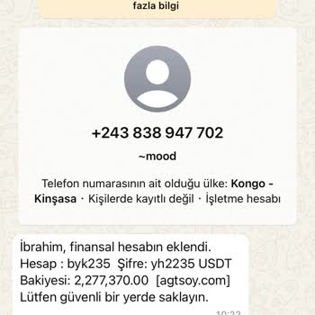 WhatsApp Finansal Hesabın Eklendi Adı Altında Gelen Mesaj