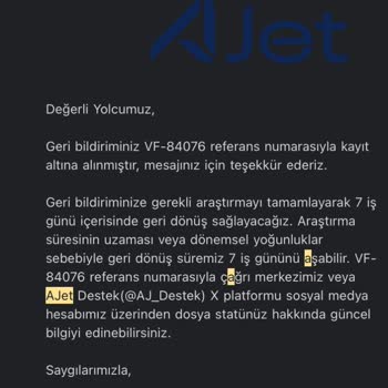 Ajet Firması İle Yaşadığım Uzun Süreli Rötar Ve İade Sorunu