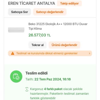 Beko Klima Montaj Kurulum Yapmıyor