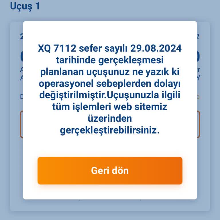 SunExpress Hava Yolları Operasyonel Sebeplerden Dolayı Bilet Tarihinde Değişiklik