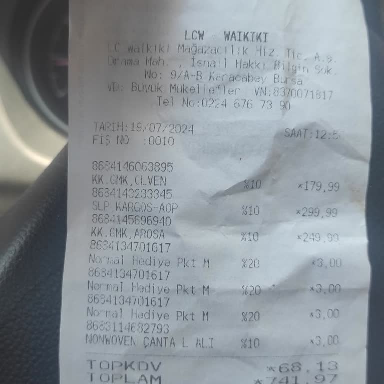 LCW Da Alınan Hediye Paketi Ücreti