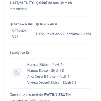 Liz Butik İn Ürün Göndermemesi