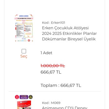 Okuloncesidestek.com Önce Okul Öncesi Adlı Hesaptan Plan Satın Aldım Eksik Geldi