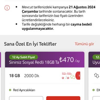 Vodafone Fahiş Fiyat Artışı