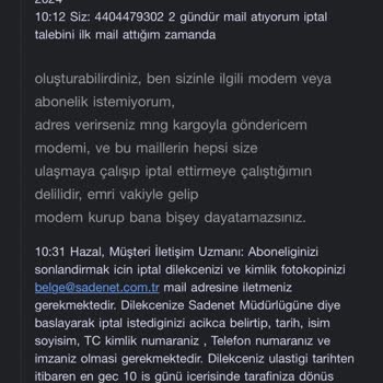 Sadenet Abonelik İptali Oyalaması