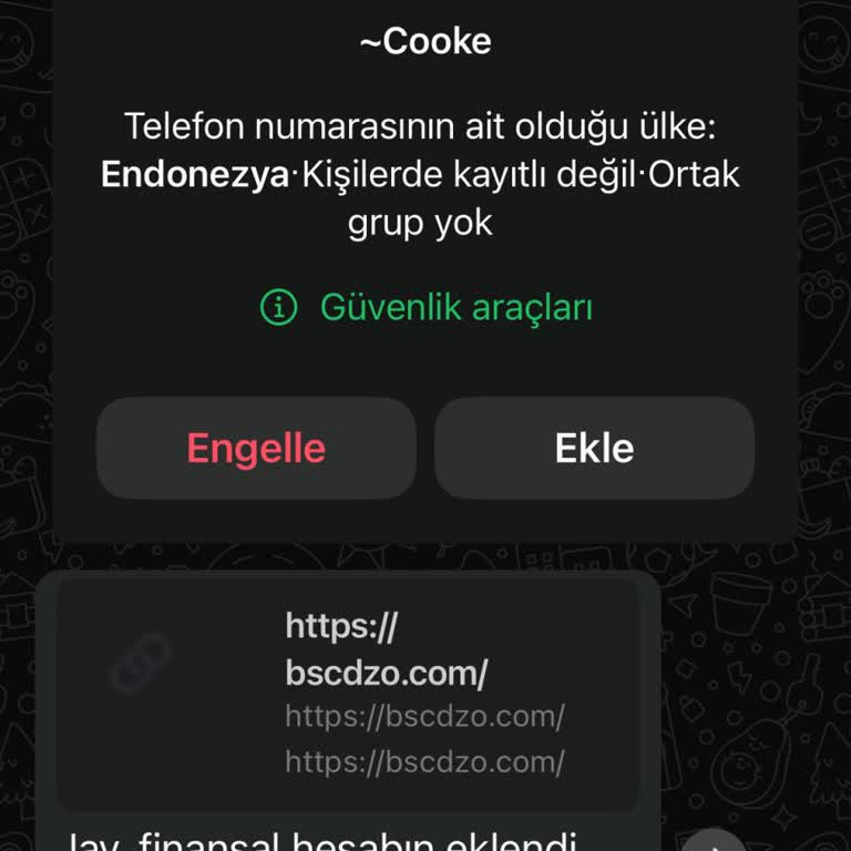 WhatsApp Jay Finansal WhatsApp Şüpheli Mesaj