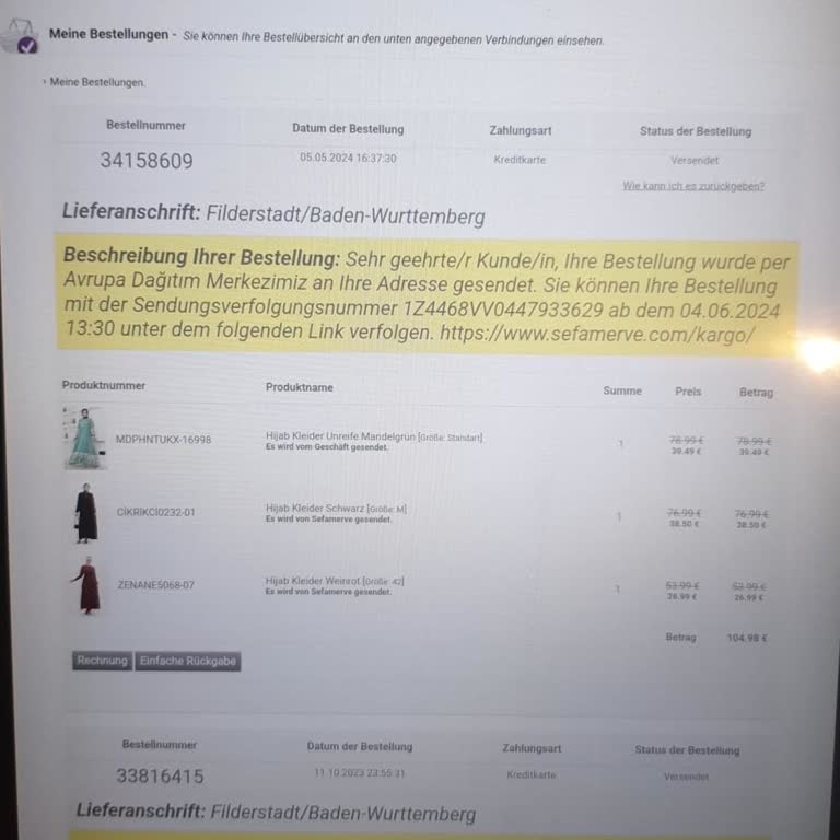 Sefamerve Ürünlerim Teslim Edilmiyor/param İade Edilmiyor