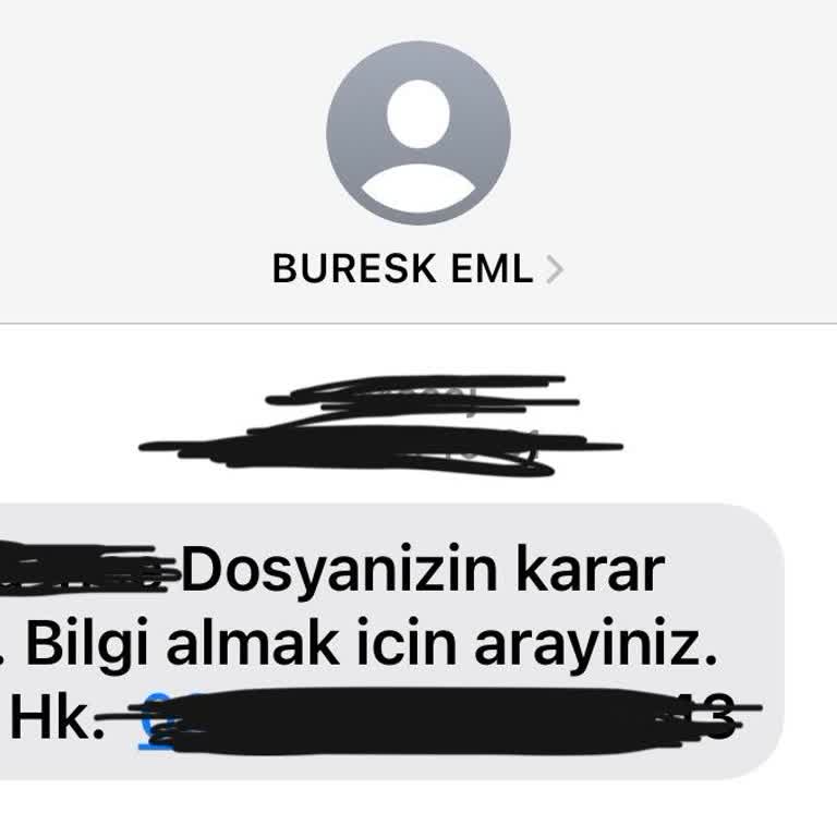 Buresk Hukuk (SMS) Gelen Mesajla İlgili Sorumluluk Kabul Etmiyorum