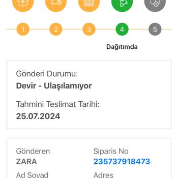 Zara Kargo Şirketi Ürünümü Göndermiyor