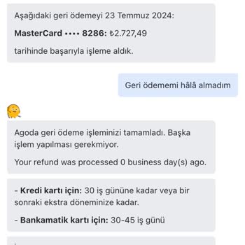 Agoda Geri Ödeme Sorunu