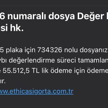 Ethica Sigorta'nın Eksper Hatası Nedeniyle Mağduriyet Yaşıyorum