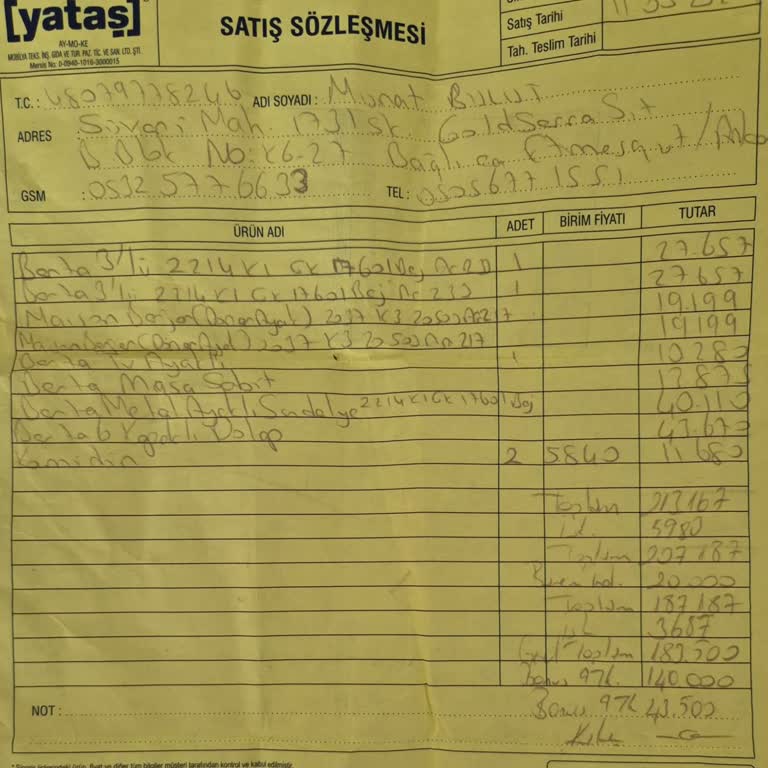 Yataş - Enza Mobilya Mobilyaları 10 Haftadır Teslim Etmedi.