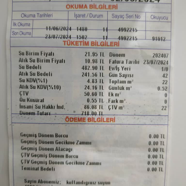 İSKİ Su Faturaları Çok Yüksek Geliyor Ve Su Faturalarını Geç Okuyor