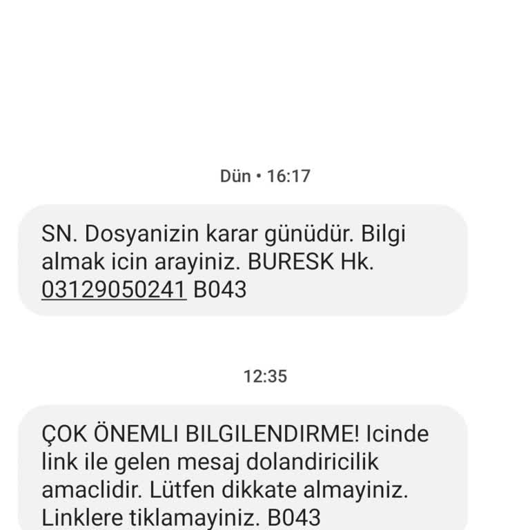 Buresk Hukuk (SMS) Gelen Mesaj