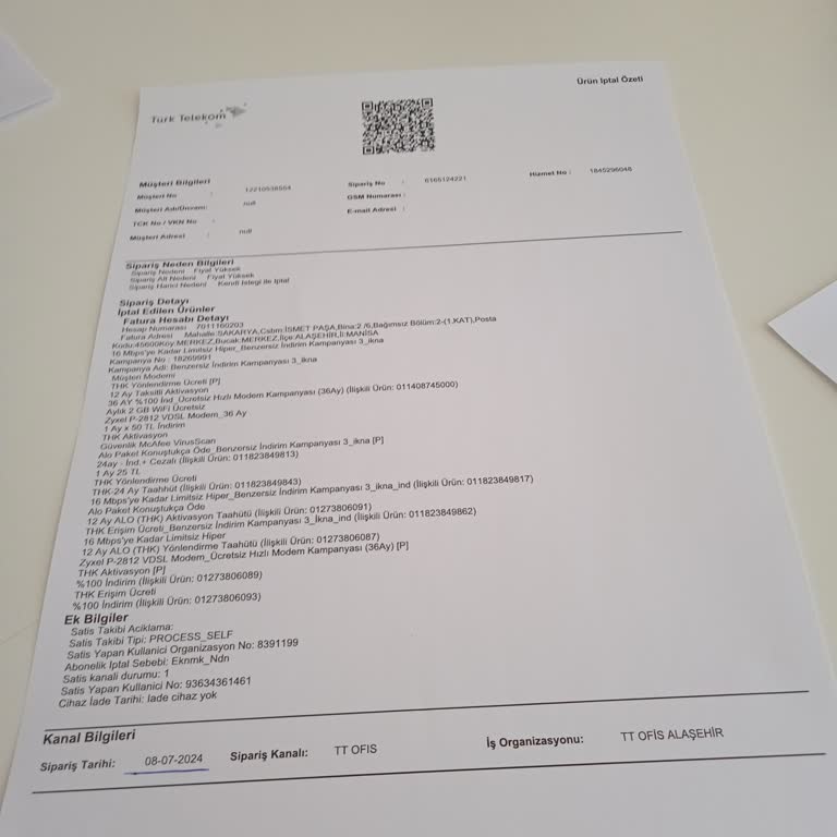 Türk Telekom İnternet Hizmetimin Neden Çözüme Ulaştırılmadığı