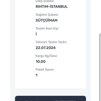 Aras Kargo Sütçü İmam Şubesi Kargomu Teslim Etmiyor