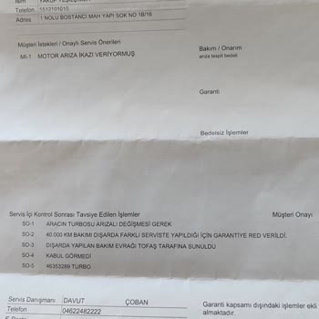 Fiat Bosch Car Bakımını Garanti Kapsamında Kabul Etmiyor