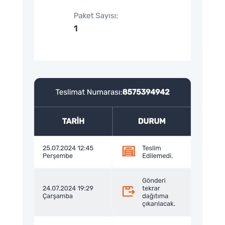 Aras Kargo Kargo Teslim Edilemedi