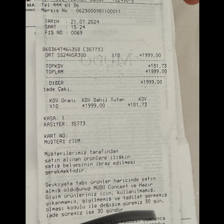 Mudo Vadi Mağaza Hatası Yüzünden İade Yapmıyor