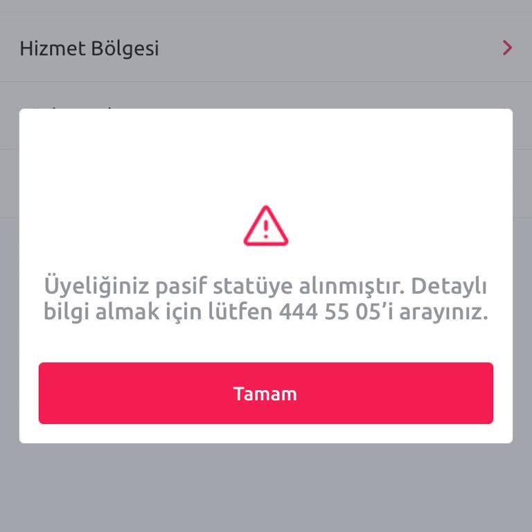 TikTak Kirala Üyelik Durumumun Sebepsizce Değiştirilmesi
