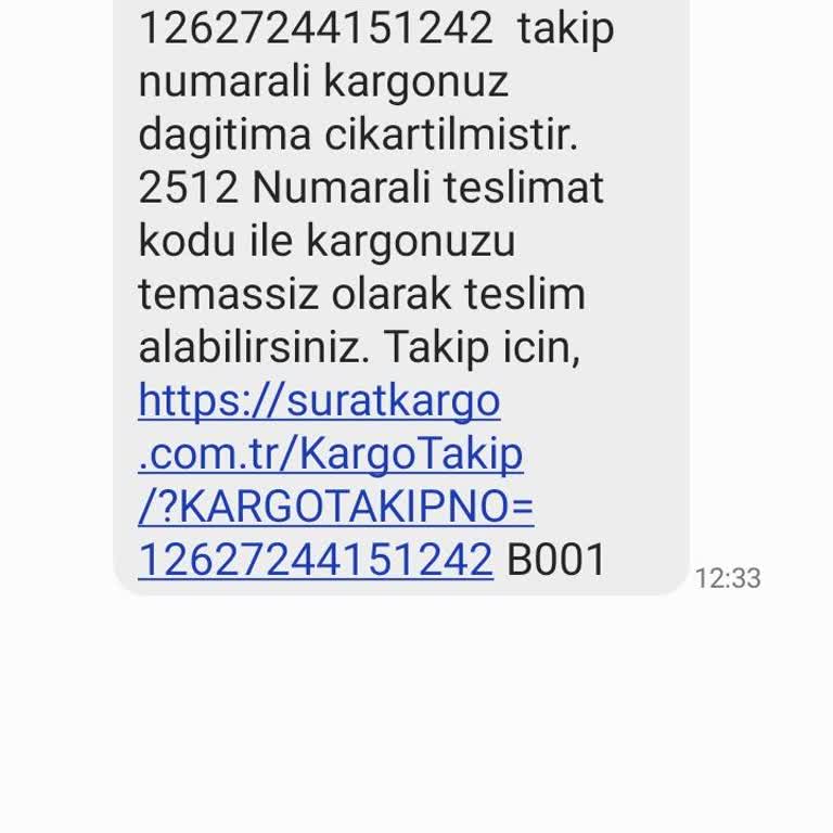 Bergama Sürat Kargo Kuryesinden Şikayetçiyim