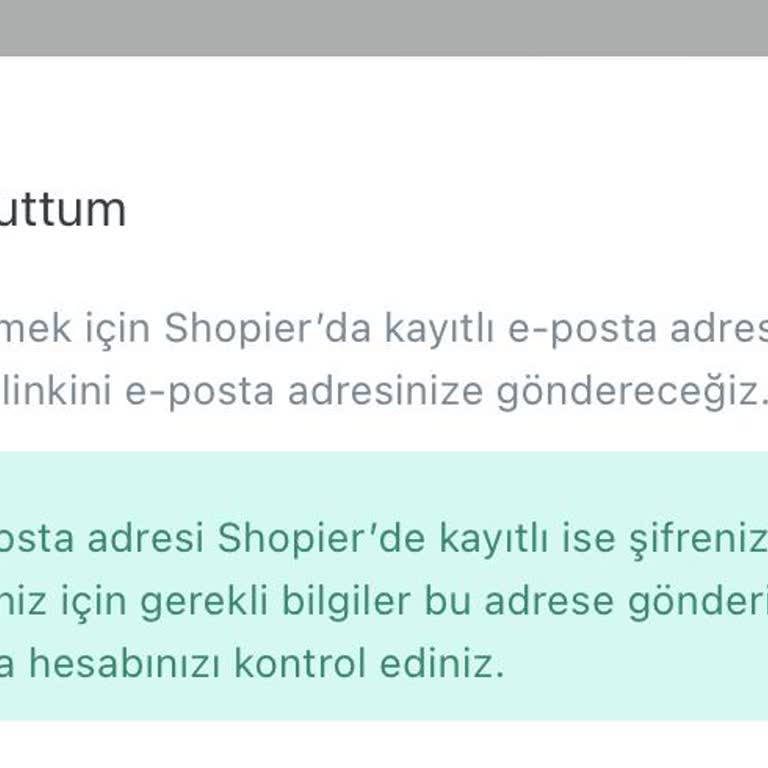 Shopier Sipariş İptali + Şifre Yenileme