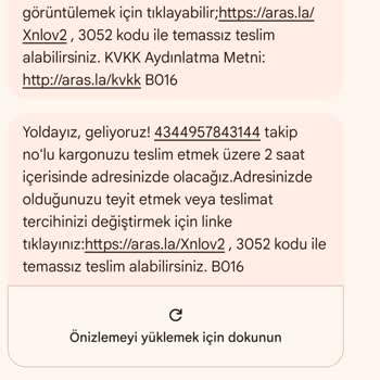 Aras Kargo'nun Siparişlerimi Teslim Etmemesiyle Ürünümün İade Olması