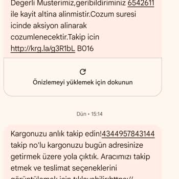 Aras Kargo'nun Siparişlerimi Teslim Etmemesiyle Ürünümün İade Olması