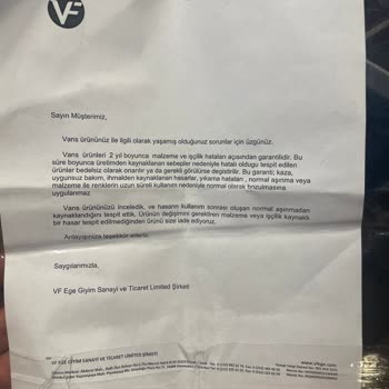 VF Ege Giyim Vans Old Skool Ayakkabı Şikayet