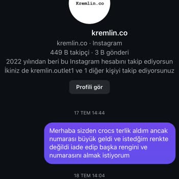 Kremlin.co Terlik İade