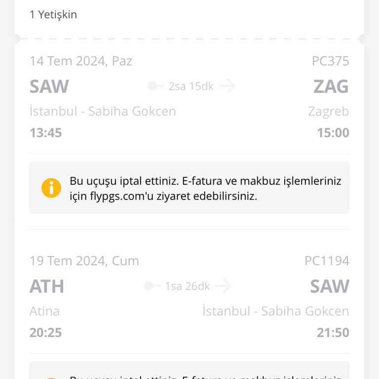 Pegasus Yasal Süre Dolmasına Rağmen İptal Ettiğim Biletimin İadesini Alamadım!