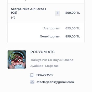 Shopier Podyum Atc Ürünümü Kargoya Vermiyor