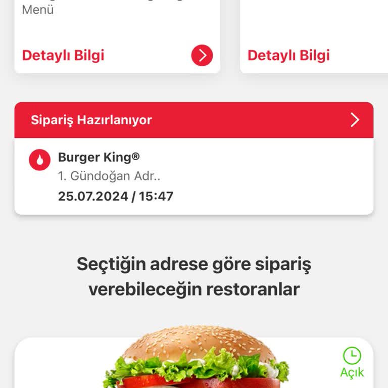 Tıkla Gelsin Burger King Siparişimi Teslim Etmedi