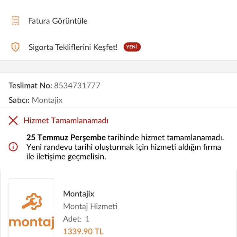 Montajix Kuruluma Gelmedi, Tekrar Tekrar Randevu Alın Diyorlar