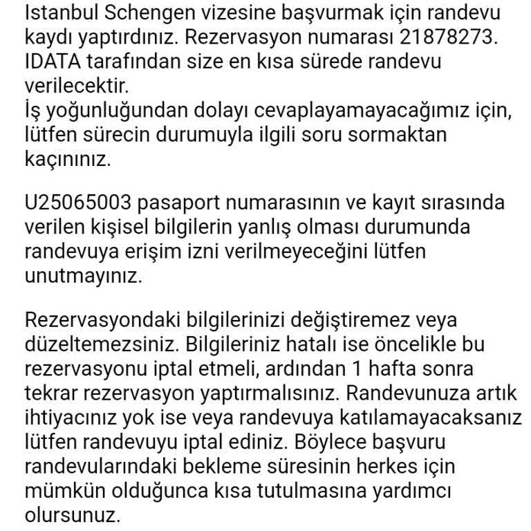İdata Almanya Schengen Vizesi Randevu Gecikme Mağduriyeti