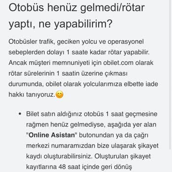 Obilet Ve Kamil Koç Firması Rötar Ve İade Sorunu Hakkında