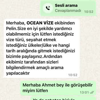 Ocean Vize Danışmanlık Vize Başvurum Konusunda 1 Aydır Kimseye Ulaşamıyorum Ocean Vize'den.