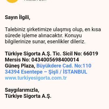 Türkiye Hayat Emeklilik Sözleşme İptali Geri Dönüş Yapılmıyor