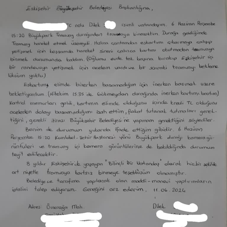 Eskişehir Büyükşehir Belediyesinin Eskart Ceza Uygulamasına İtiraz